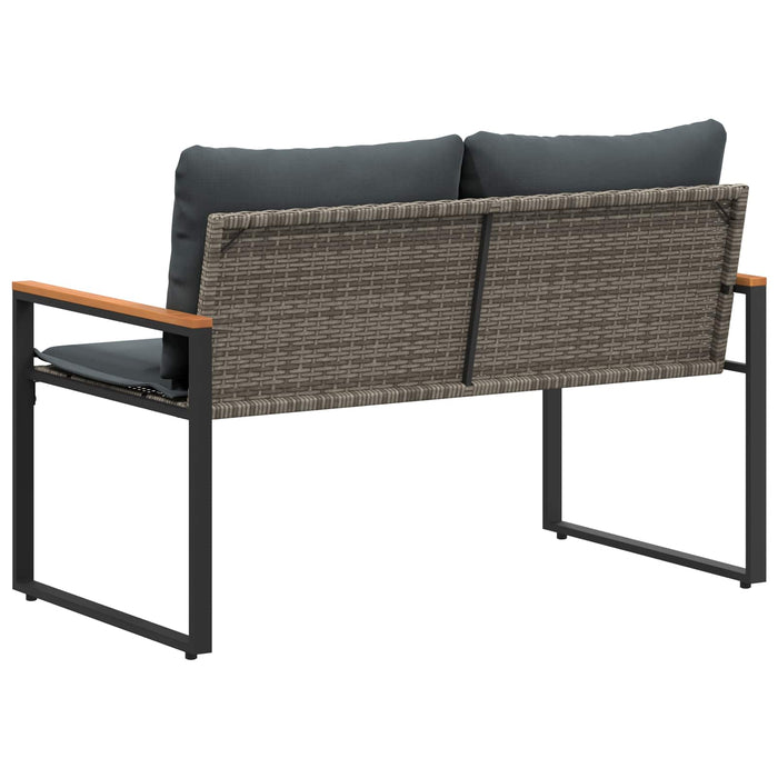 bancă cu pernă Gri și gri închis 115 x 65 x 72 cm Ratan - WALTI WALTI
