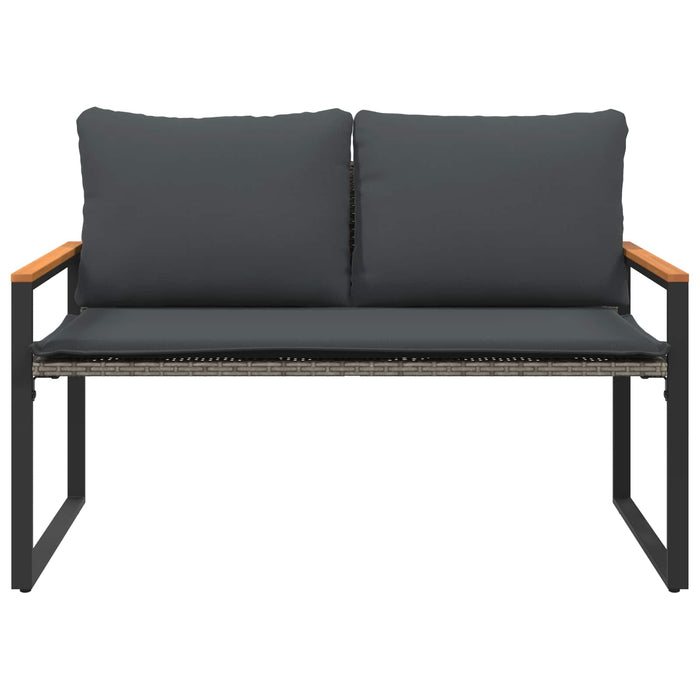 bancă cu pernă Gri și gri închis 115 x 65 x 72 cm Ratan - WALTI WALTI