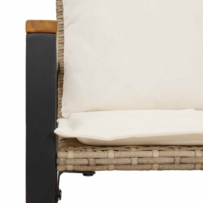 bancă cu pernă Bej și alb crem 115 x 65 x 72 cm Ratan - WALTI WALTI