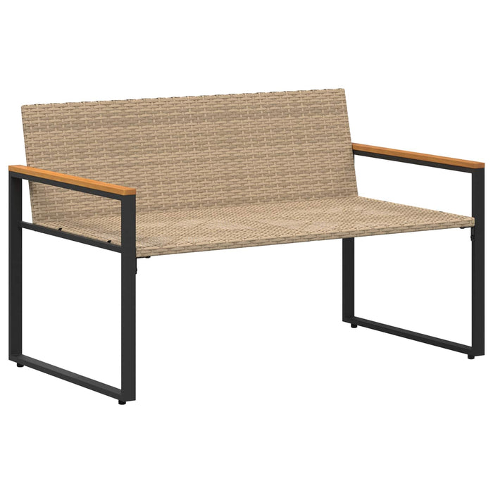 bancă cu pernă Bej și alb crem 115 x 65 x 72 cm Ratan - WALTI WALTI