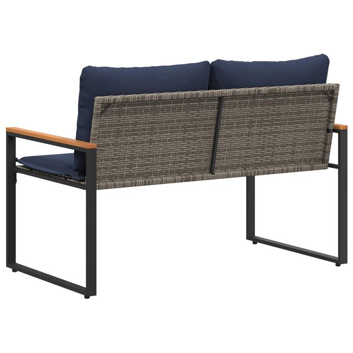 bancă cu pernă Gri și albastru marin 115 x 65 x 72 cm Ratan - WALTI WALTI