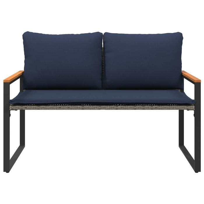 bancă cu pernă Gri și albastru marin 115 x 65 x 72 cm Ratan - WALTI WALTI