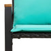 bancă cu pernă Negru și Turcoaz 115 x 65 x 72 cm Ratan - WALTI WALTI