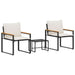 Seturi de mobilier cu pernă 3 pcs Negru și Alb crem Ratan - WALTI WALTI