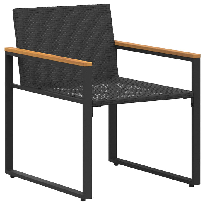 Seturi de mobilier cu pernă 3 pcs Negru și Alb crem Ratan - WALTI WALTI