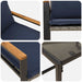 Seturi de mobilier cu pernă 3 pcs Gri și albastru marin Ratan - WALTI WALTI