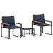 Seturi de mobilier cu pernă 3 pcs Gri și albastru marin Ratan - WALTI WALTI