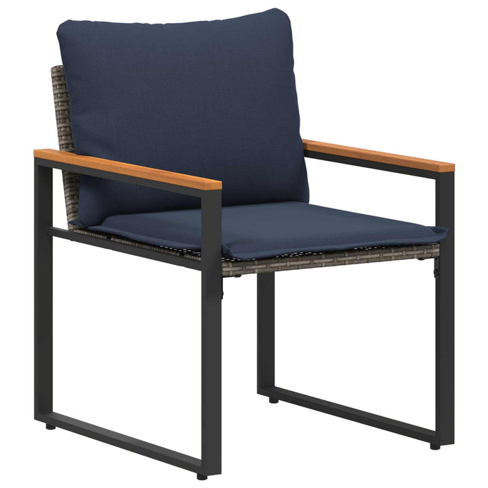 Seturi de mobilier cu pernă 3 pcs Gri și albastru marin Ratan - WALTI WALTI