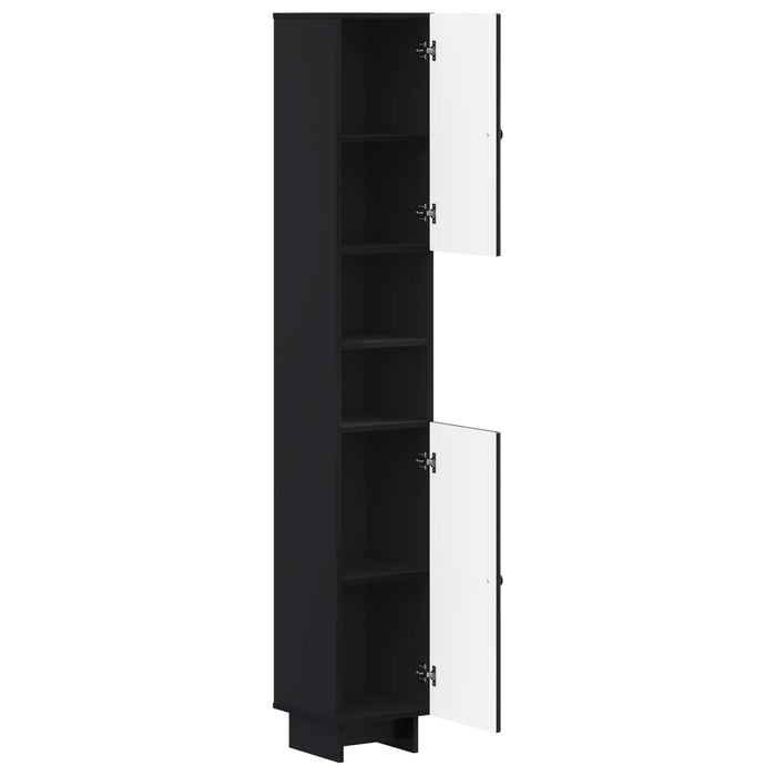 Cabinet de Baie cu Raft Deschis EDE Negru 30 x 31 x 190 cm WALTI