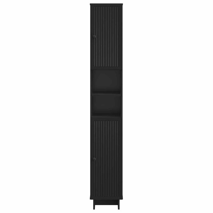 Cabinet de Baie cu Raft Deschis EDE Negru 30 x 31 x 190 cm WALTI