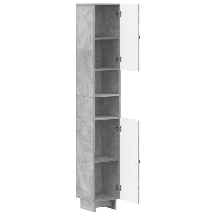 Cabinet de Baie cu Raft Deschis EDE Gri Beton 30 x 31 x 190 cm WALTI