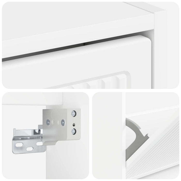 Dulap pentru pantofi montat pe perete EDE 71 x 17 x 43 cm Alb - WALTI WALTI