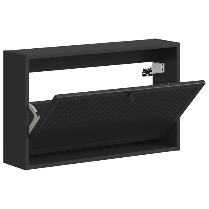 Dulap pentru pantofi montat pe perete EDE 71 x 17 x 43 cm Negru - WALTI WALTI