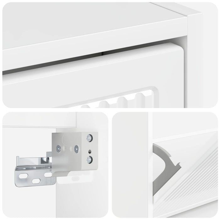 Dulap pentru pantofi montat pe perete EDE 71 x 17 x 86 cm Alb - WALTI WALTI