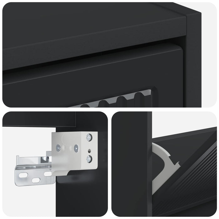 Dulap pentru pantofi montat pe perete EDE 71 x 17 x 86 cm Negru - WALTI WALTI