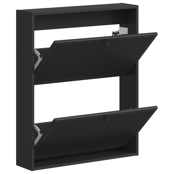 Dulap pentru pantofi montat pe perete EDE 71 x 17 x 86 cm Negru - WALTI WALTI