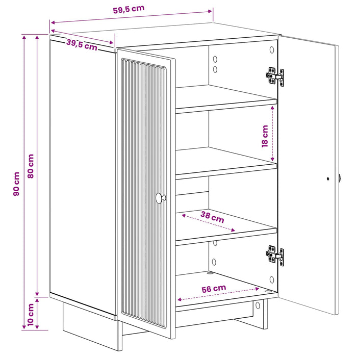 Dulap pentru pantofi EDE 59,5 x 39,5 x 90 cm Lemn prelucrat - WALTI WALTI