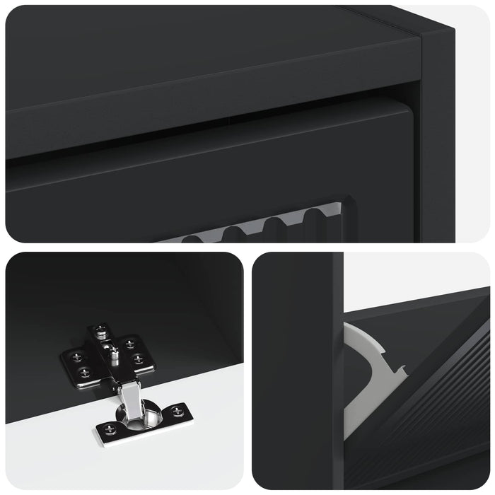 Dulap pentru pantofi EDE 78 x 24 x 103 cm Lemn prelucrat Negru - WALTI WALTI