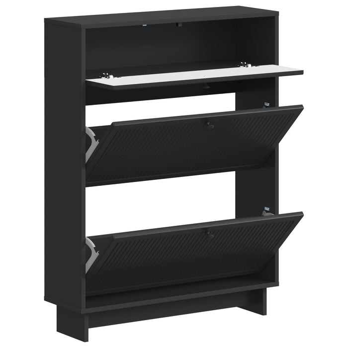 Dulap pentru pantofi EDE 78 x 24 x 103 cm Lemn prelucrat Negru - WALTI WALTI