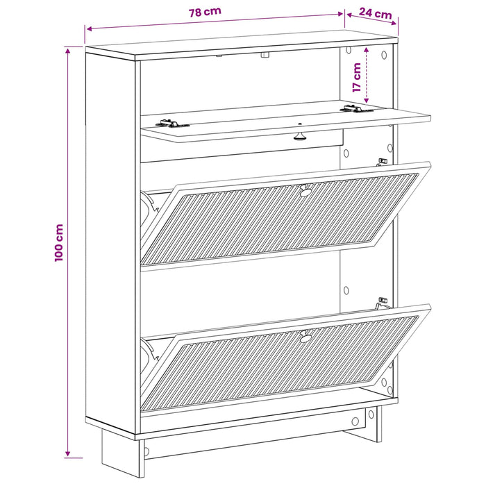 Dulap pentru pantofi EDE 78 x 24 x 103 cm Lemn prelucrat - WALTI WALTI