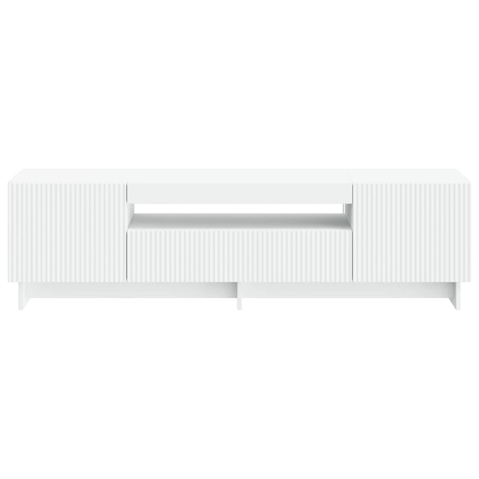 Cabinet TV cu LED Alb Lemn prelucrat WALTI