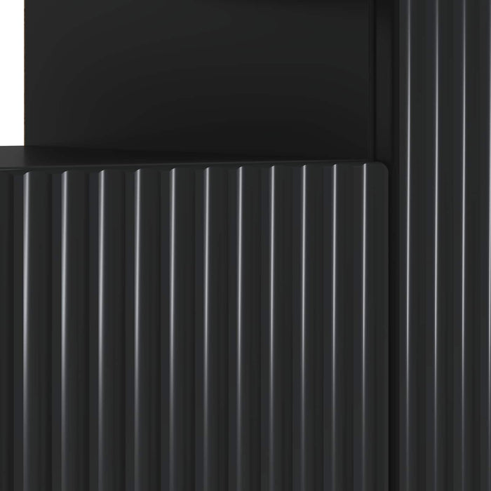 Cabinet TV cu LED Negru Lemn prelucrat WALTI