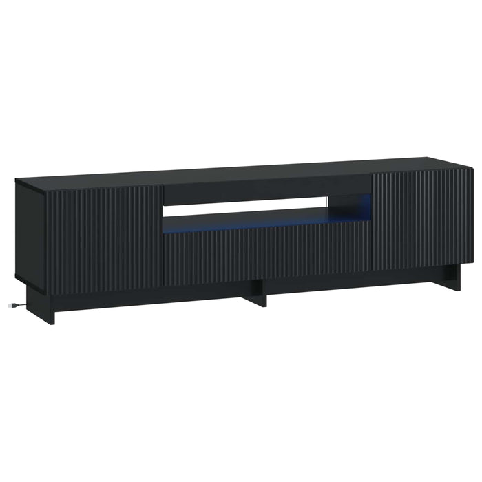Cabinet TV cu LED Negru Lemn prelucrat WALTI