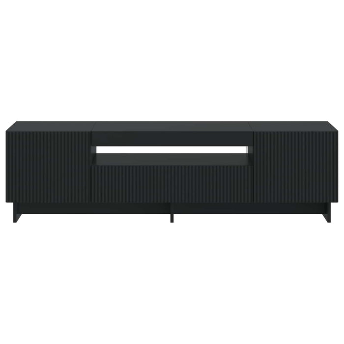 Cabinet TV cu LED Negru Lemn prelucrat WALTI