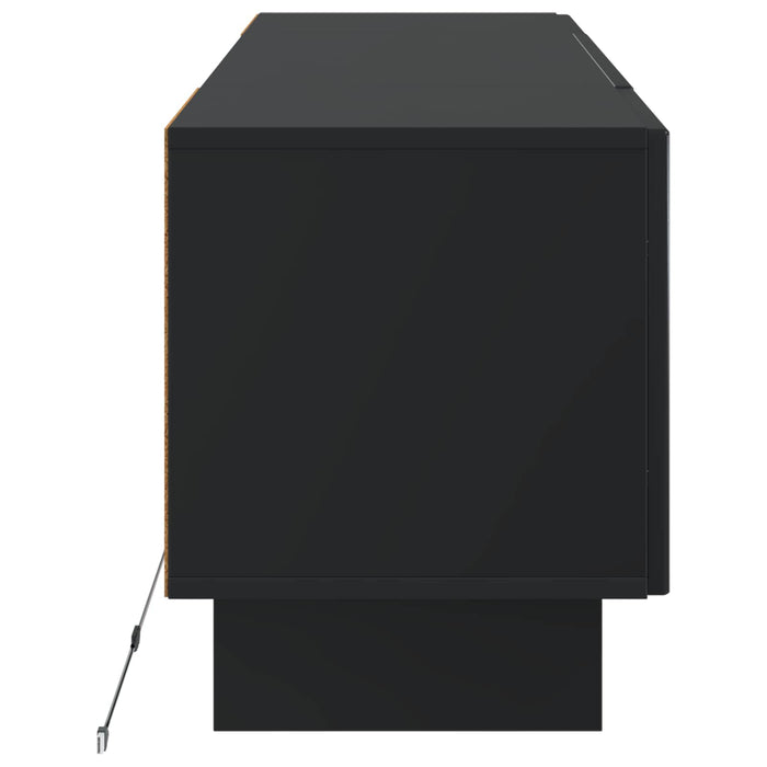 Cabinet TV cu LED Negru Lemn prelucrat WALTI