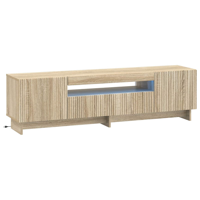 Cabinet TV cu LED Stejar Sonoma Lemn prelucrat WALTI