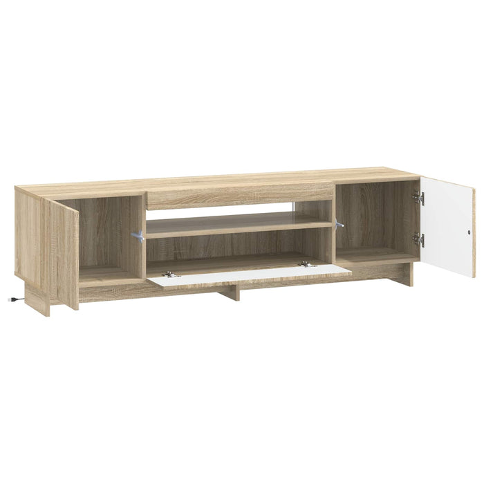 Cabinet TV cu LED Stejar Sonoma Lemn prelucrat WALTI