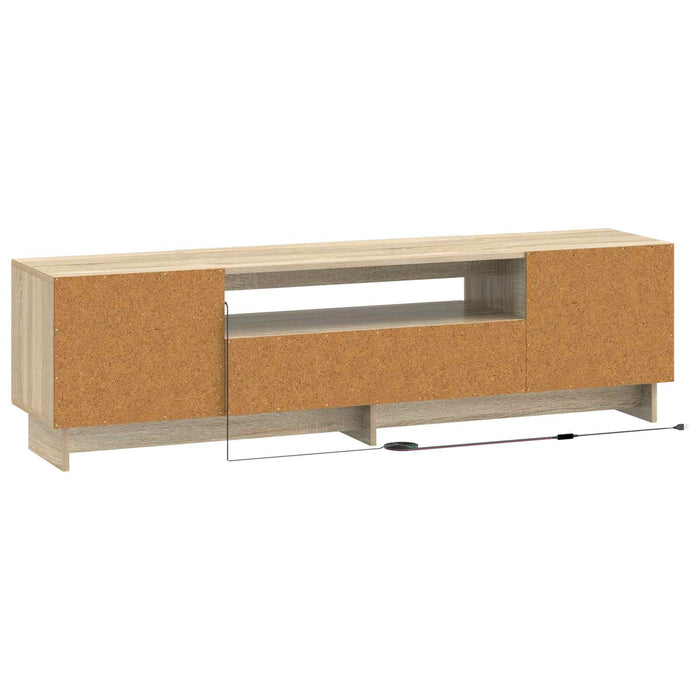 Cabinet TV cu LED Stejar Sonoma Lemn prelucrat WALTI