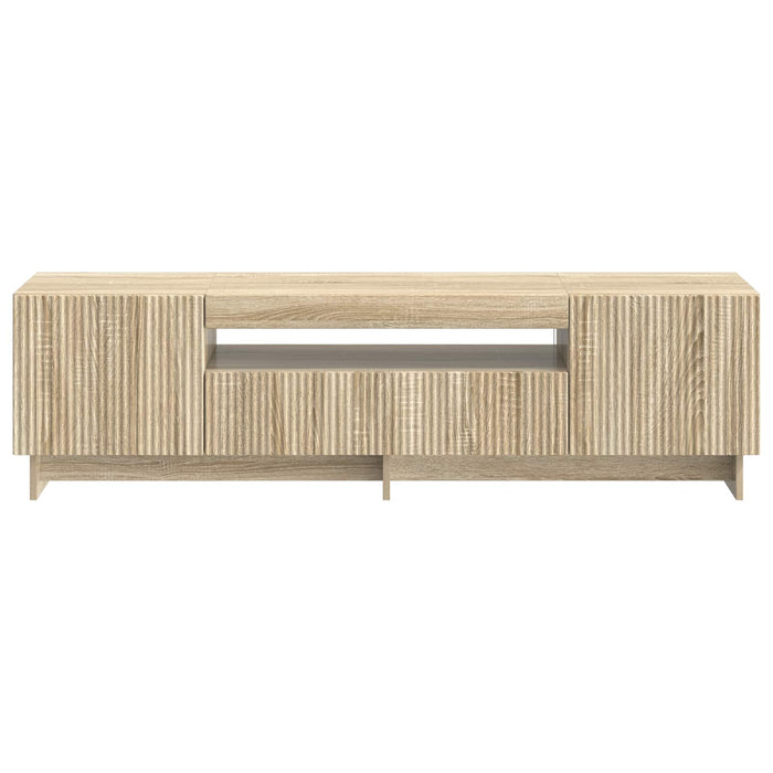 Cabinet TV cu LED Stejar Sonoma Lemn prelucrat WALTI