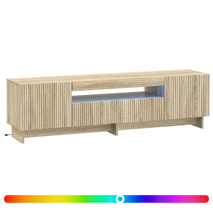 Cabinet TV cu LED Stejar Sonoma Lemn prelucrat WALTI