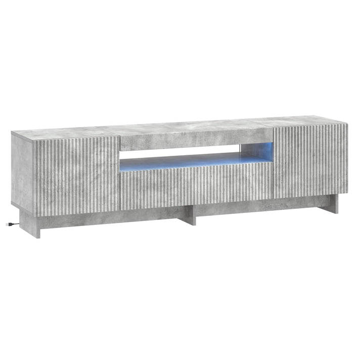 Cabinet TV cu LED Gri Beton Lemn prelucrat WALTI