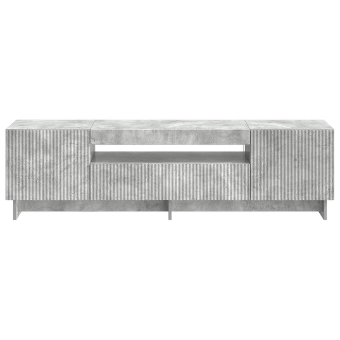Cabinet TV cu LED Gri Beton Lemn prelucrat WALTI