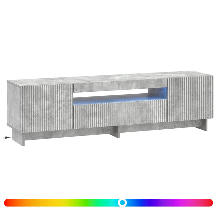 Cabinet TV cu LED Gri Beton Lemn prelucrat WALTI