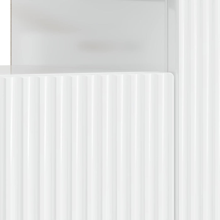 Cabinet TV cu LED Alb foarte lucios Lemn prelucrat WALTI