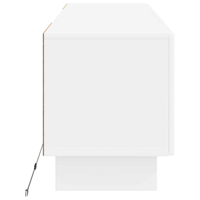 Cabinet TV cu LED Alb foarte lucios Lemn prelucrat WALTI