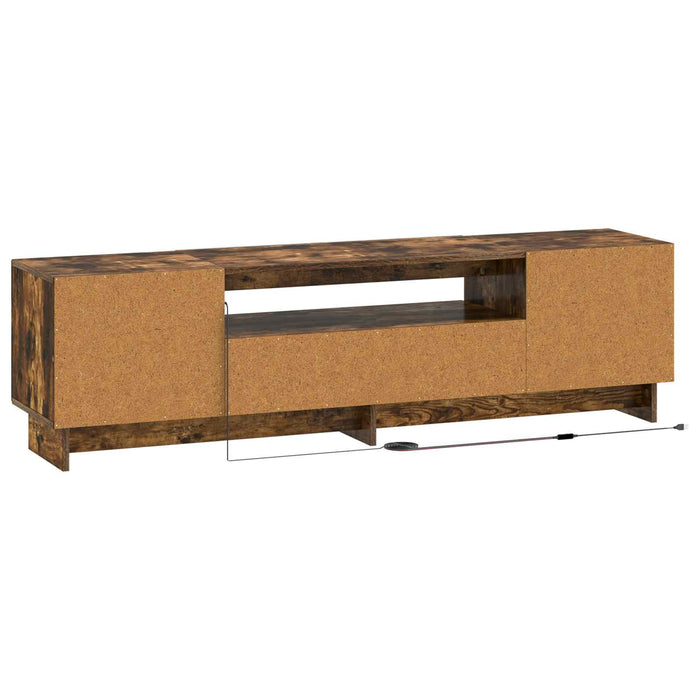 Cabinet TV cu LED Stejar fumuriu Lemn prelucrat WALTI