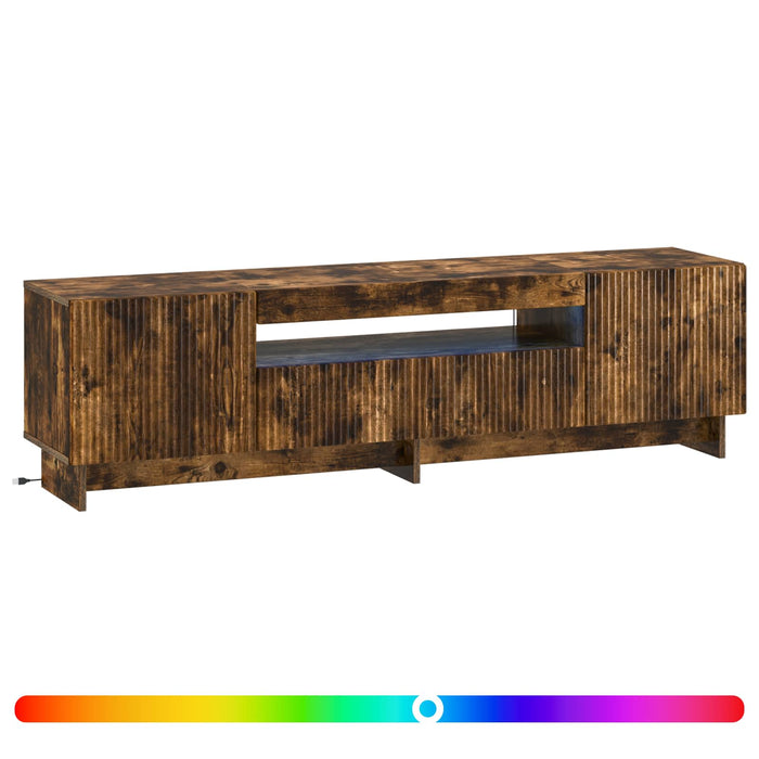 Cabinet TV cu LED Stejar fumuriu Lemn prelucrat WALTI