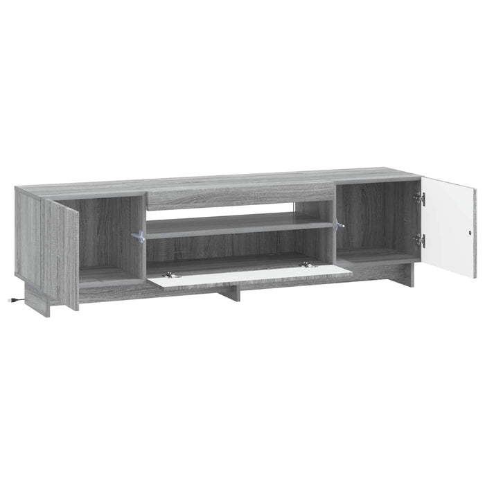 Cabinet TV cu LED Sonoma gri Lemn prelucrat WALTI