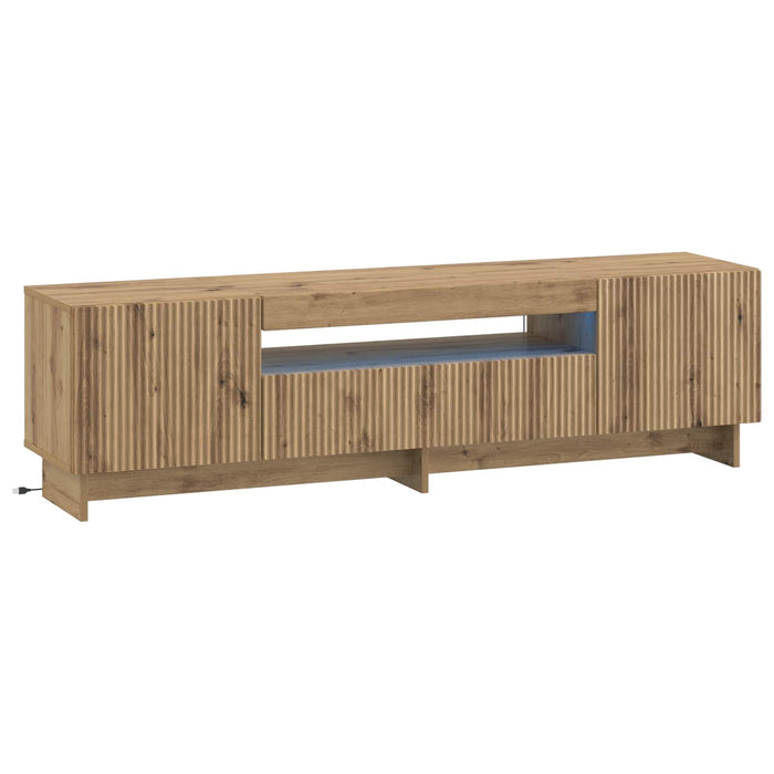 Cabinet TV cu LED Stejar Artizanal Lemn prelucrat WALTI