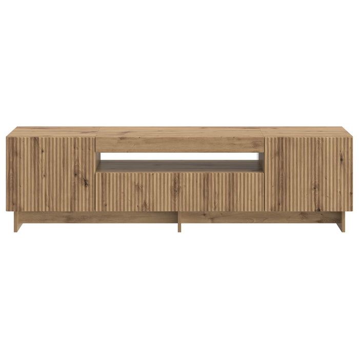 Cabinet TV cu LED Stejar Artizanal Lemn prelucrat WALTI
