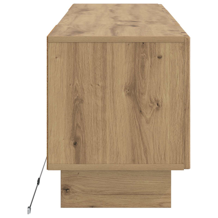 Cabinet TV cu LED Stejar Artizanal Lemn prelucrat WALTI