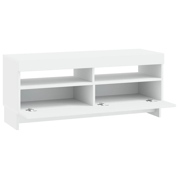 Cabinet TV cu LED Alb Lemn prelucrat WALTI