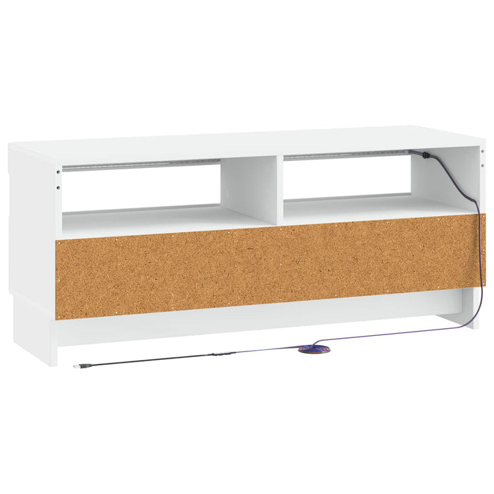 Cabinet TV cu LED Alb Lemn prelucrat WALTI