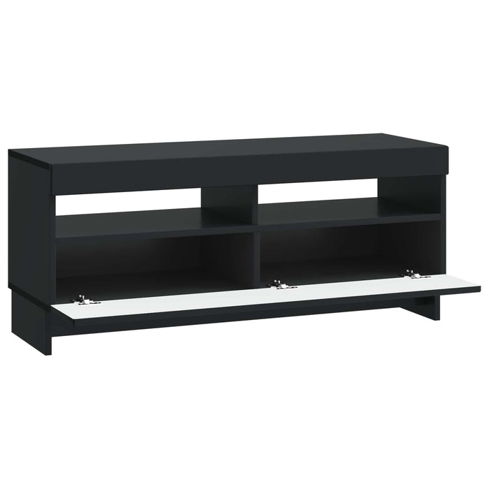 Cabinet TV cu LED Negru Lemn prelucrat WALTI