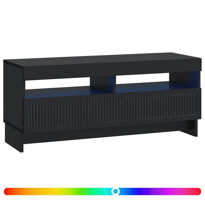 Cabinet TV cu LED Negru Lemn prelucrat WALTI
