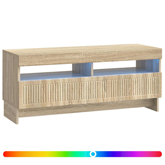 Cabinet TV cu LED Stejar Sonoma Lemn prelucrat WALTI